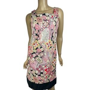 EVAN PICONE Sheath Dress Size 8P Multi0Color Floral Sleeveless Cotton/Spandex